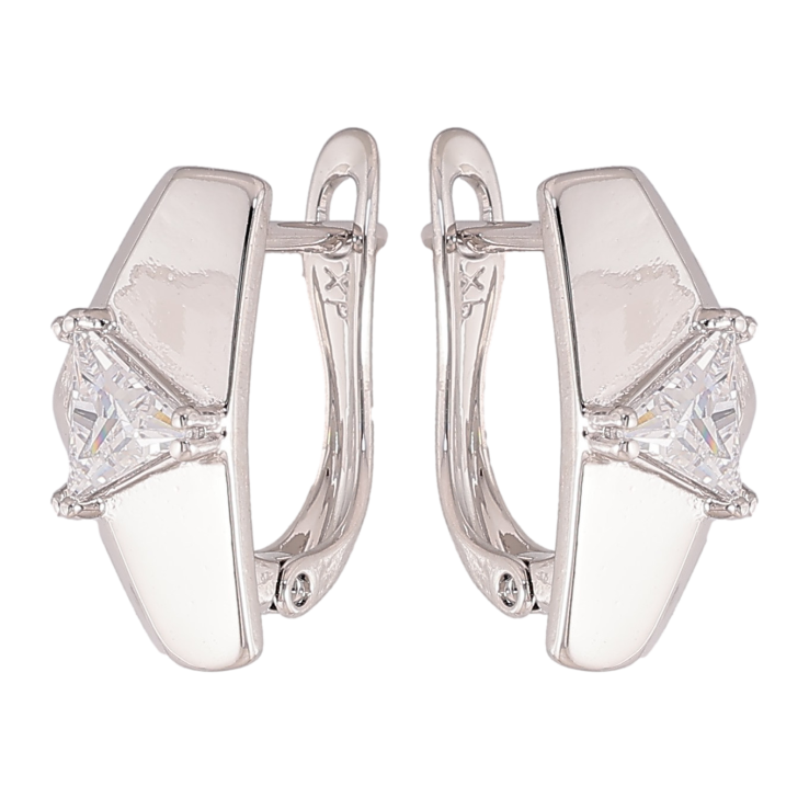 Сережки Xuping колір Родій англійський замок "Візерунок з кристалами" фото №25 Сережки Xuping колір Родій англійський замок "Візерунок з кристалами" фото №25