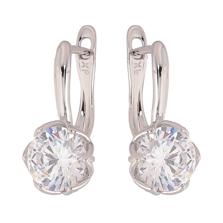 Сережки Xuping колір Родій англійський замок "Кристальні бутони" фото №13