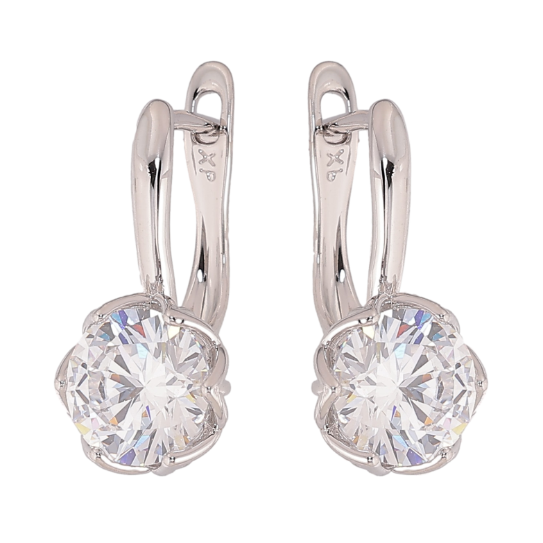 Сережки Xuping колір Родій англійський замок "Кристальні бутони" фото №1