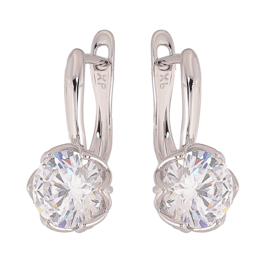 Сережки Xuping колір Родій англійський замок "Кристальні бутони" фото №1