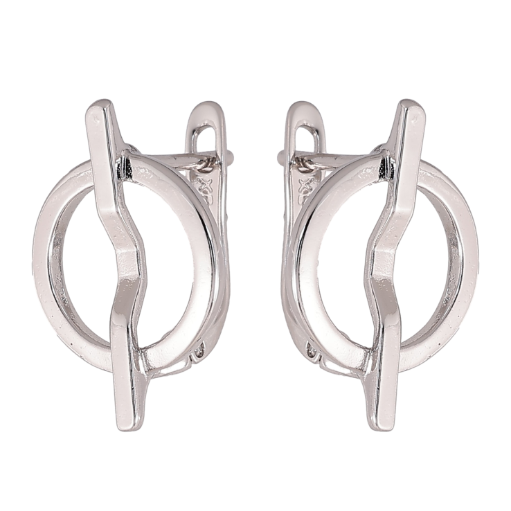 Серьги Xuping цвет Родий английский замок "Декоративный узор" фото №24