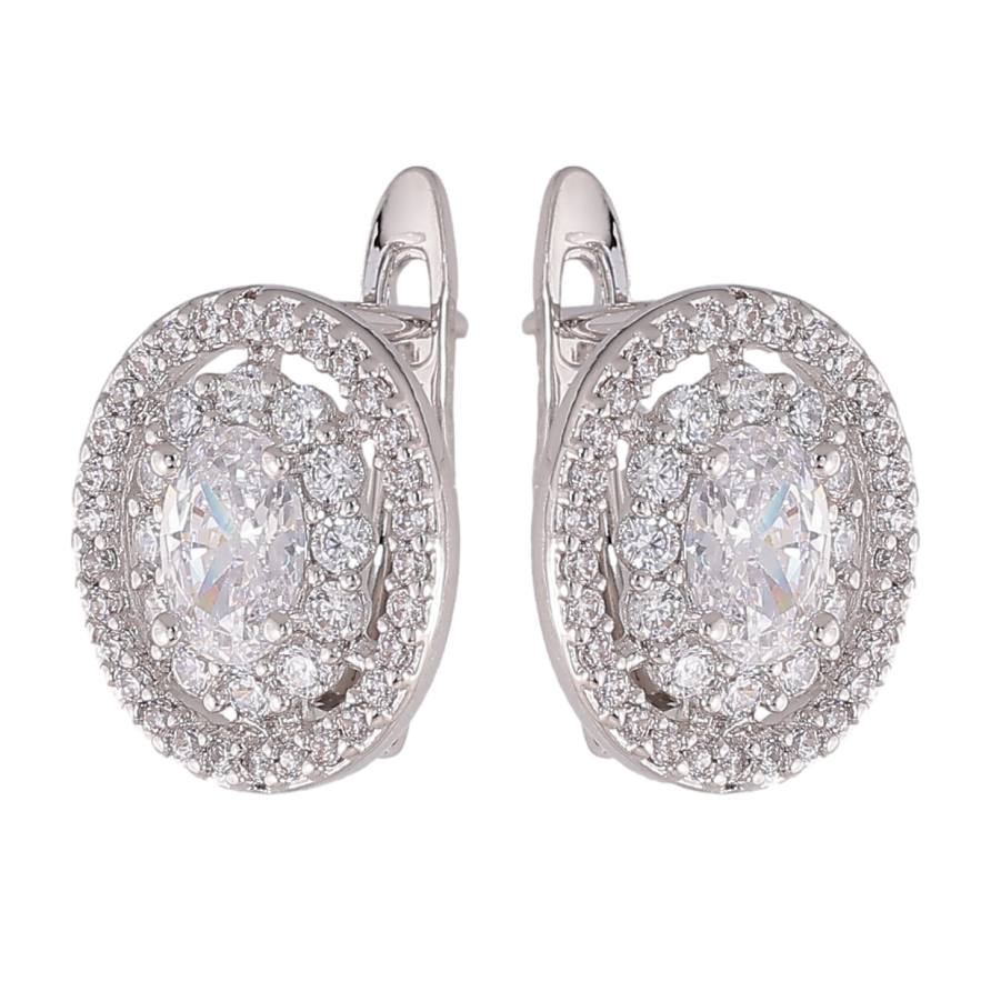 Сережки Xuping колір Родій англійський замок "Інкрустація кристалами" фото №1