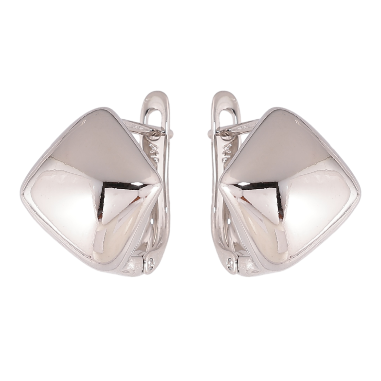 Сережки Xuping колір Родій англійський замок "Ромби" фото №2 Сережки Xuping колір Родій англійський замок "Ромби" фото №2