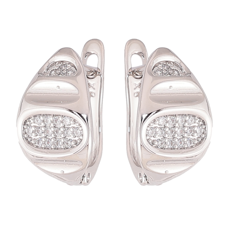 Сережки Xuping колір Родій англійський замок "Візерунок з кристалами" фото №21 Сережки Xuping колір Родій англійський замок "Візерунок з кристалами" фото №21