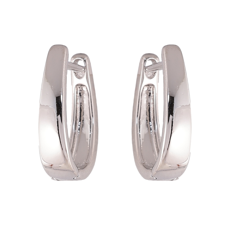 Серьги Xuping цвет Родий английский замок "Классика" фото №10