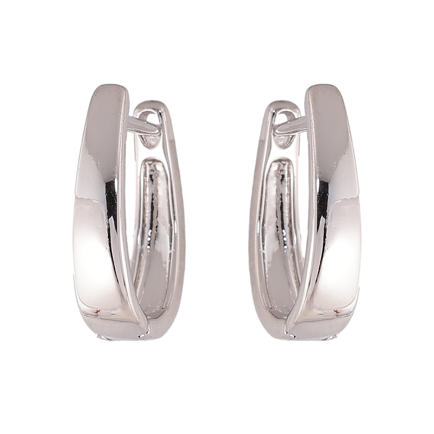 Серьги Xuping цвет Родий английский замок "Классика" фото №1 Серьги Xuping цвет Родий английский замок "Классика" фото №1