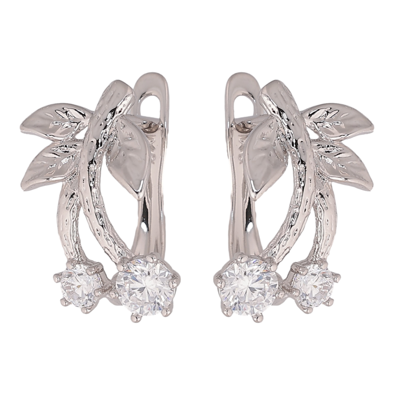 Сережки Xuping колір Родій англійський замок "Кристальні вишеньки" фото №1