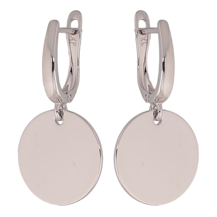 Сережки Xuping колір Родій англійський замок "Кругі підвіски" фото №18