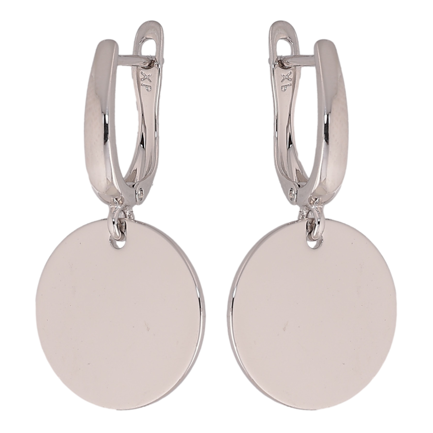 Серьги Xuping цвет Родий английский замок "Круглые подвески" фото №1 Серьги Xuping цвет Родий английский замок "Круглые подвески" фото №1