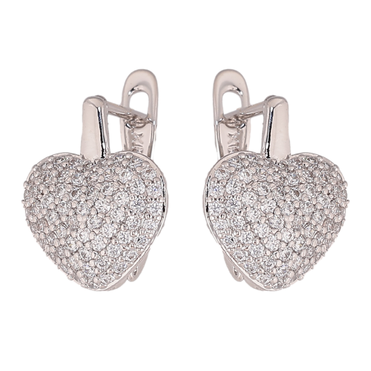 Сережки Xuping колір Родій англійський замок "Інкрустація кристалами" фото №10