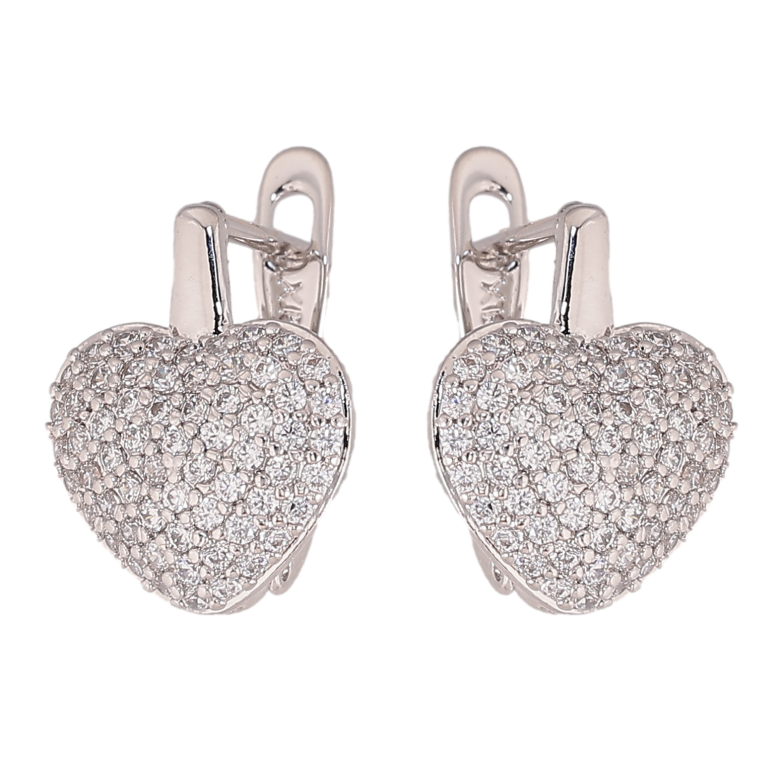 Сережки Xuping колір Родій англійський замок "Інкрустація кристалами" фото №1