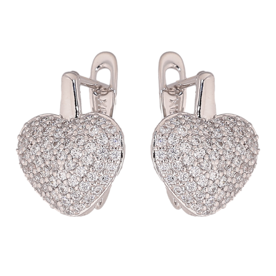 Сережки Xuping колір Родій англійський замок "Інкрустація кристалами" фото №1