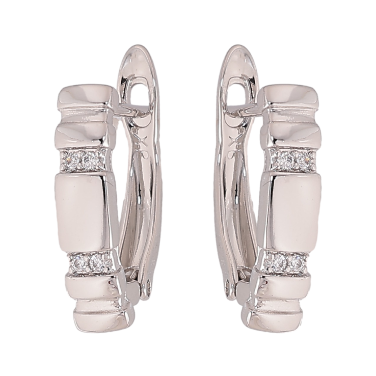 Сережки Xuping колір Родій англійський замок "Візерунок з кристалами" фото №21