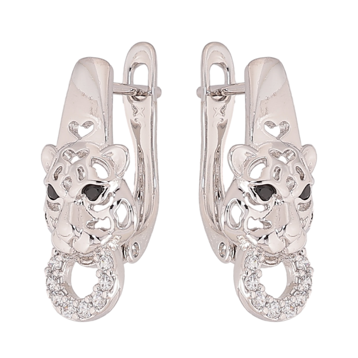 Сережки Xuping колір Родій англійський замок "Тигри" фото №19