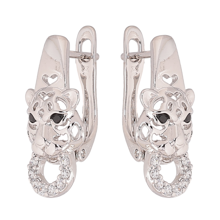 Сережки Xuping колір Родій англійський замок "Тигри" фото №1