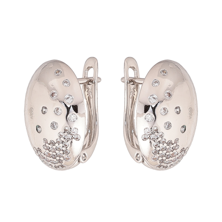 Сережки Xuping колір Родій англійський замок "Візерунок з кристалами" фото №13