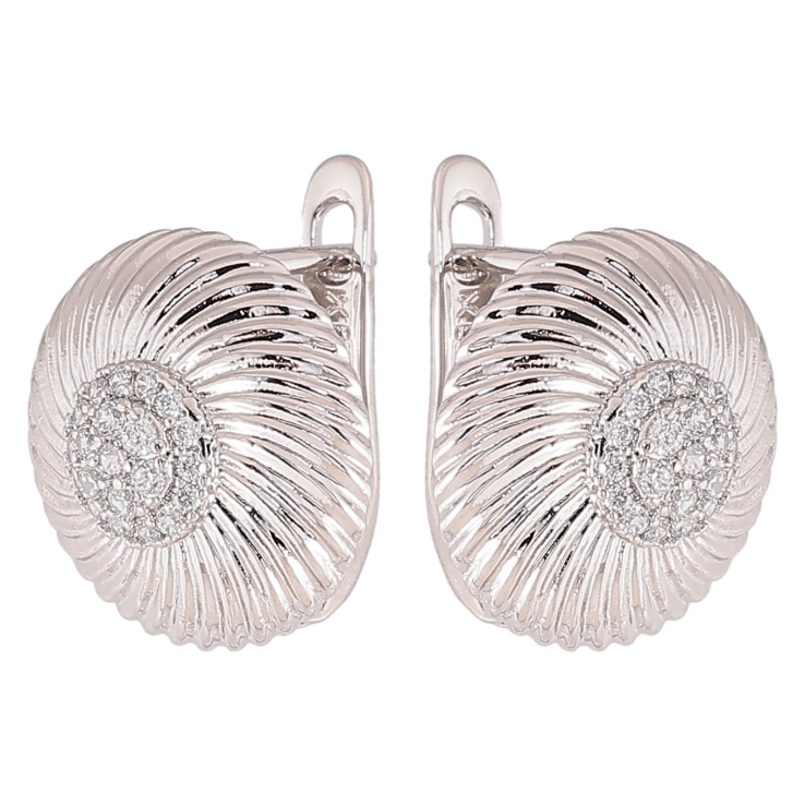 Сережки Xuping колір Родій англійський замок "Візерунок з кристалами" фото №11 Сережки Xuping колір Родій англійський замок "Візерунок з кристалами" фото №11