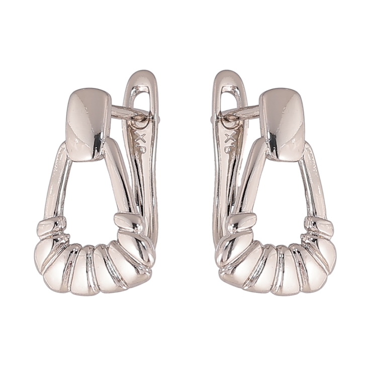 Серьги Xuping цвет Родий английский замок "Декоративный узор" фото №5