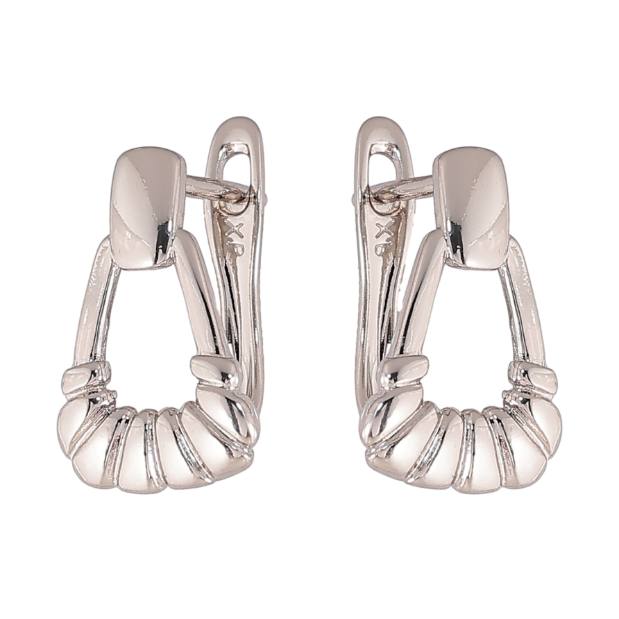 Серьги Xuping цвет Родий английский замок "Декоративный узор" фото №1