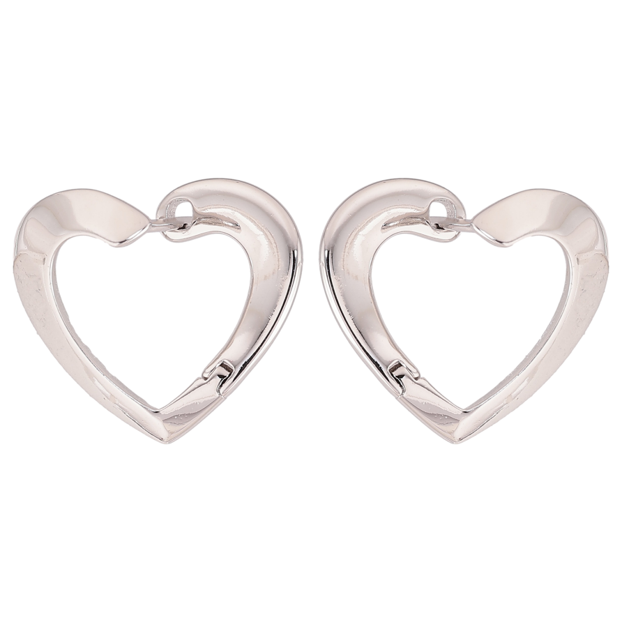 Сережки Xuping колір Родій англійський замок "Сердечка" фото №1