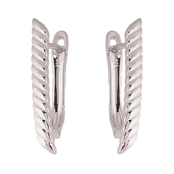 Серьги Xuping цвет Родий английский замок "Декоративный узор" фото №17