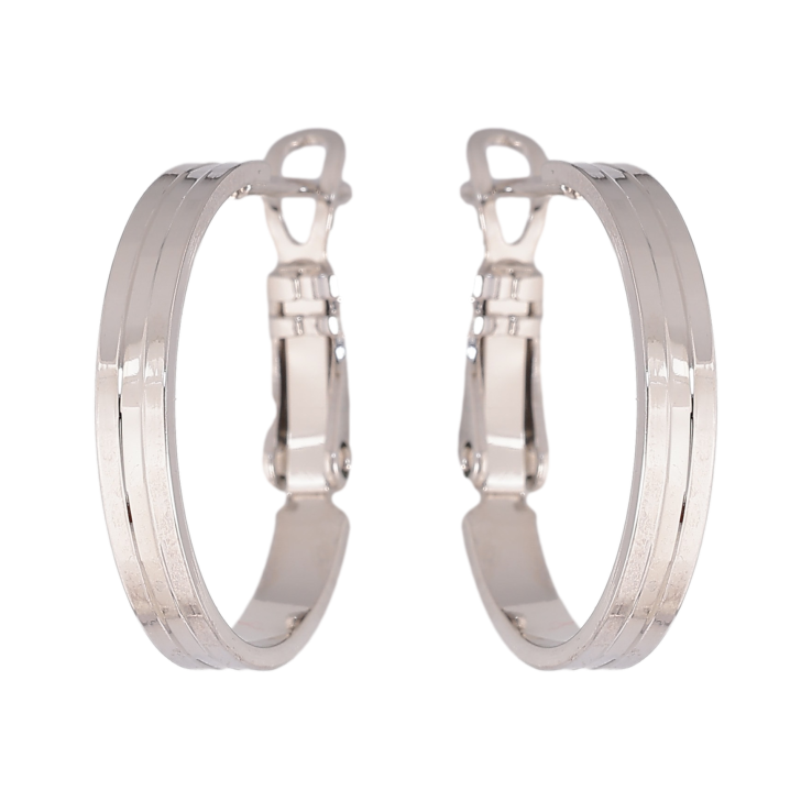 Сережки Xuping колір Родій кільця (конго) "Декоративний візерунок" ø 2см фото №4