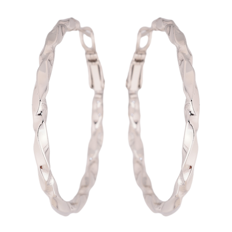 Серьги Xuping цвет Родий кольца (конго) "Декоративный узор" ø 4см фото №2 Серьги Xuping цвет Родий кольца (конго) "Декоративный узор" ø 4см фото №2