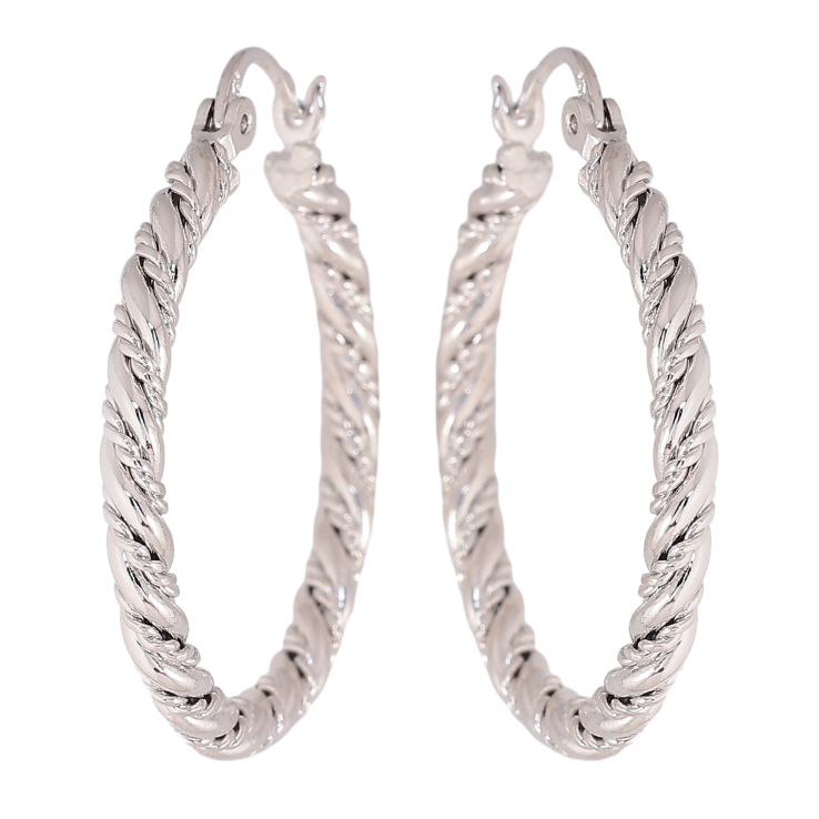 Сережки Xuping колір Родій кільця (конго) "Декоративний візерунок" ø 3см фото №16