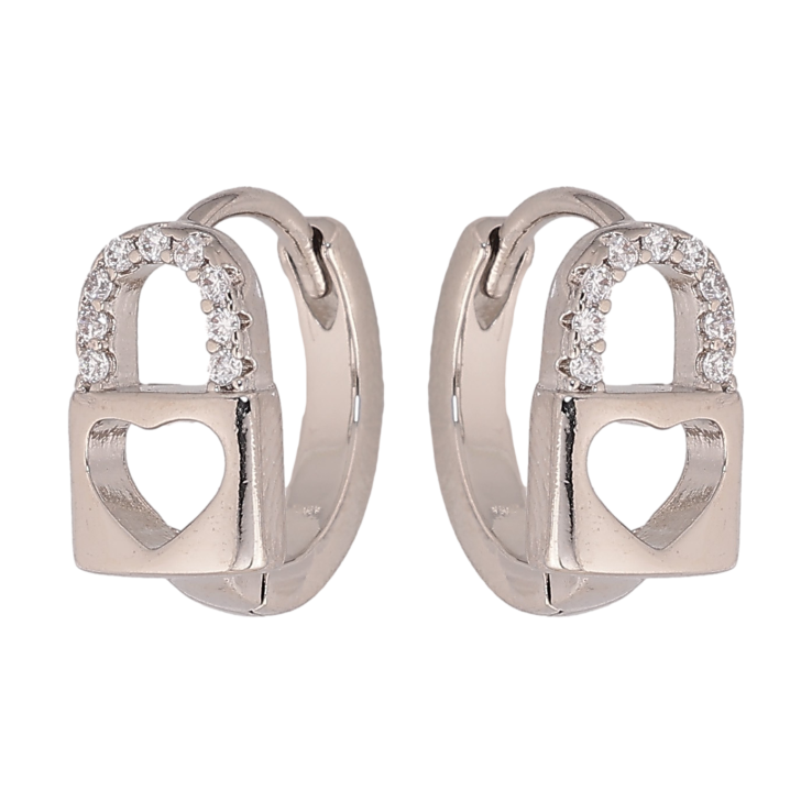 Серьги Xuping цвет Родий колечки "Замочки" фото №2