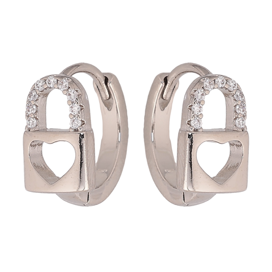 Серьги Xuping цвет Родий колечки "Замочки" фото №1