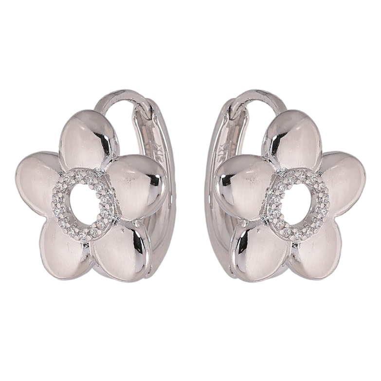 Серьги Xuping цвет Родий колечки "Цветочки" фото №1