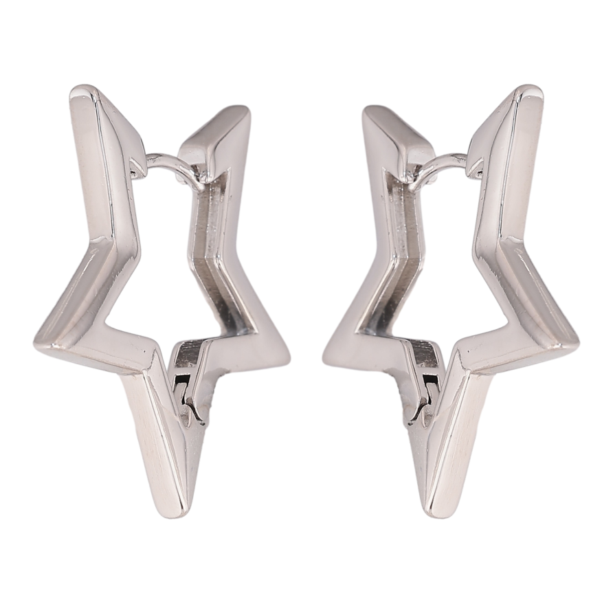 Сережки Xuping колір Родій колечка "Зірки" фото №1