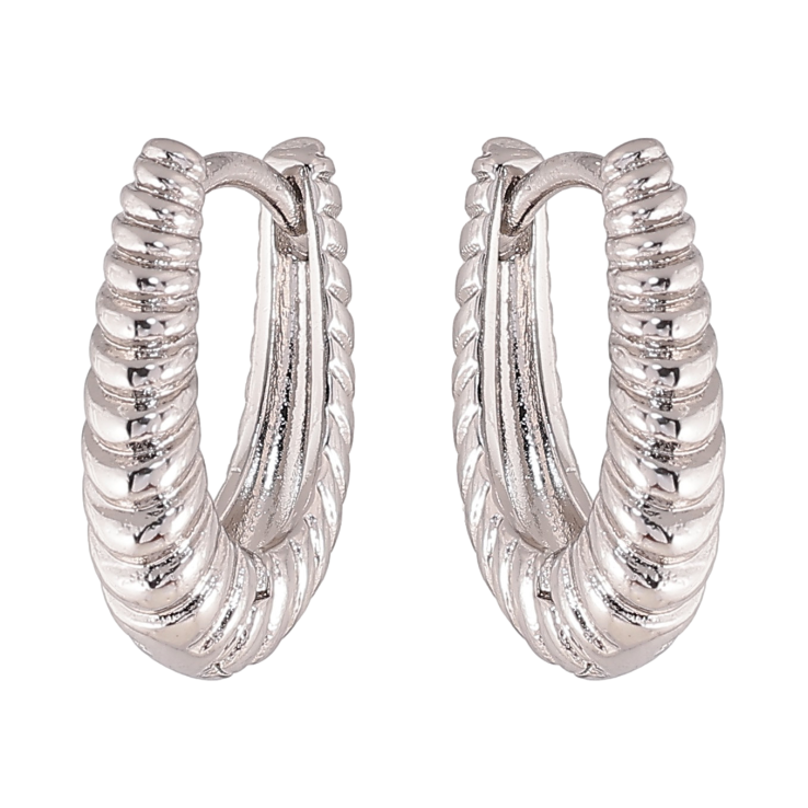 Сережки Xuping колір Родій колечка "Декоративний візерунок" фото №11