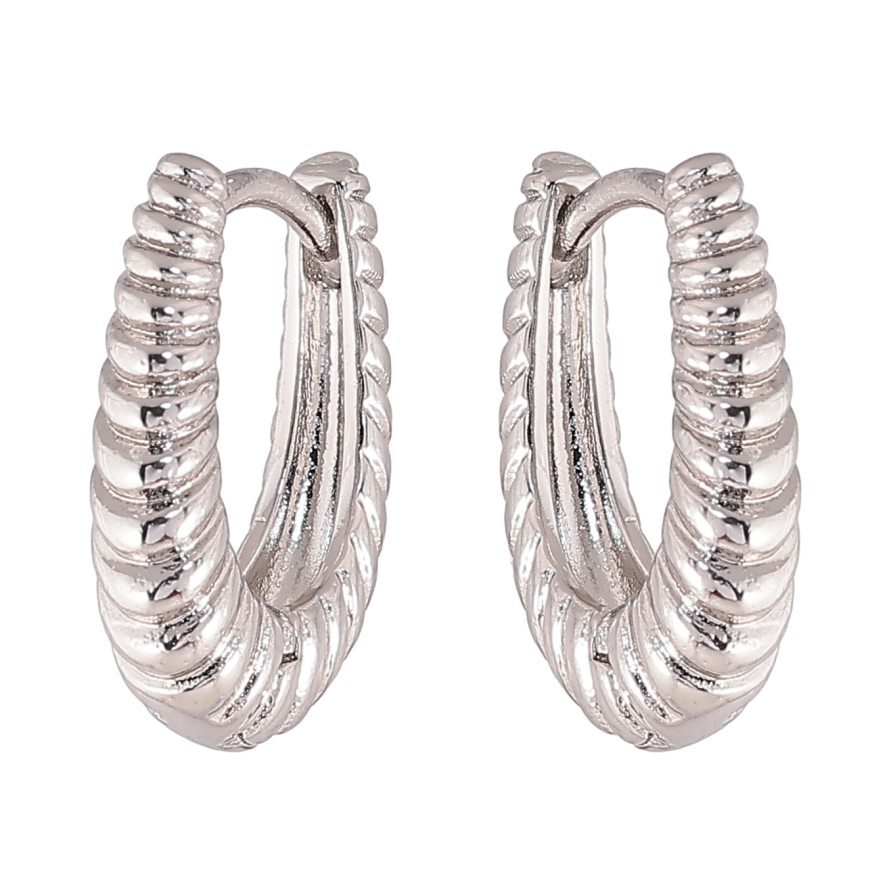 Серьги Xuping цвет Родий колечки "Декоративный узор" фото №1