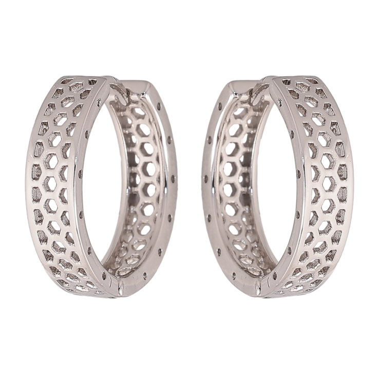 Серьги Xuping цвет Родий колечки "Декоративный узор" фото №21