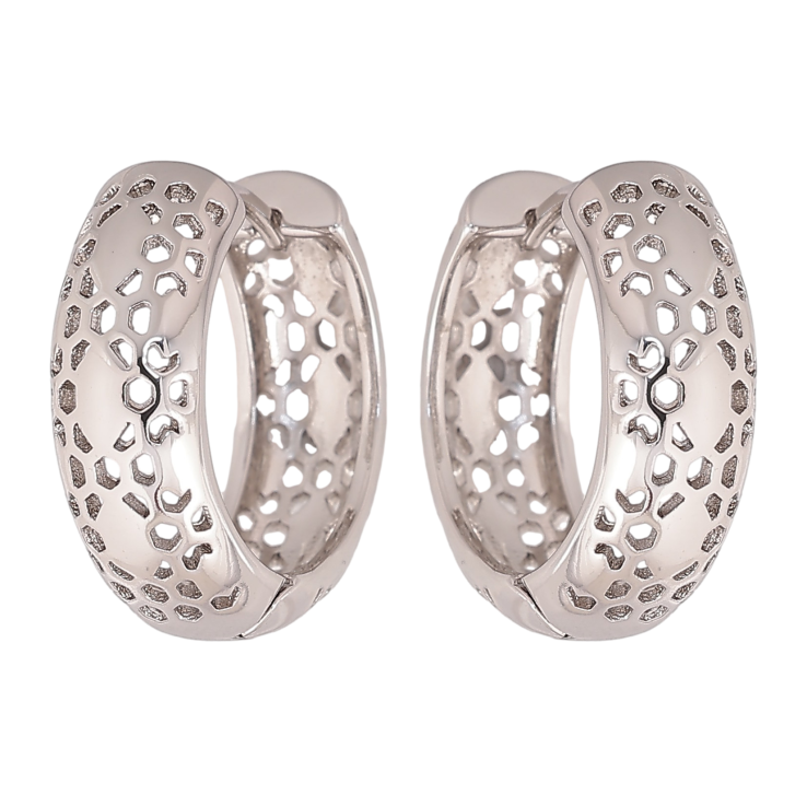 Серьги Xuping цвет Родий колечки "Декоративный узор" фото №17