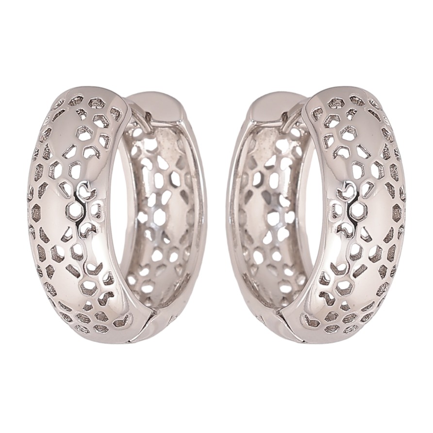 Сережки Xuping колір Родій колечка "Декоративний візерунок" фото №1