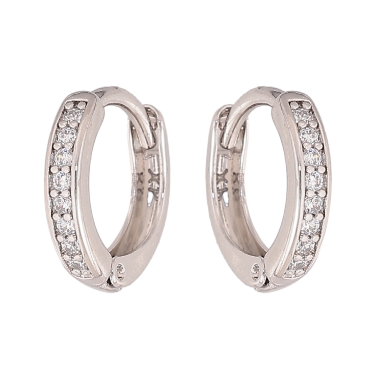 Серьги Xuping цвет Родий колечки "Дорожки кристаллов" фото №15