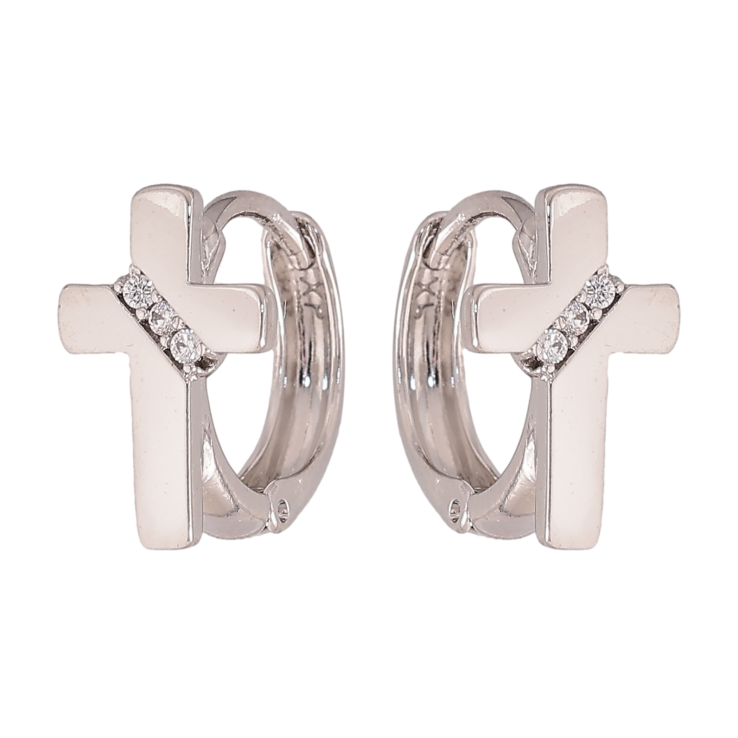 Сережки Xuping колір Родій колечка "Хрестики" фото №25