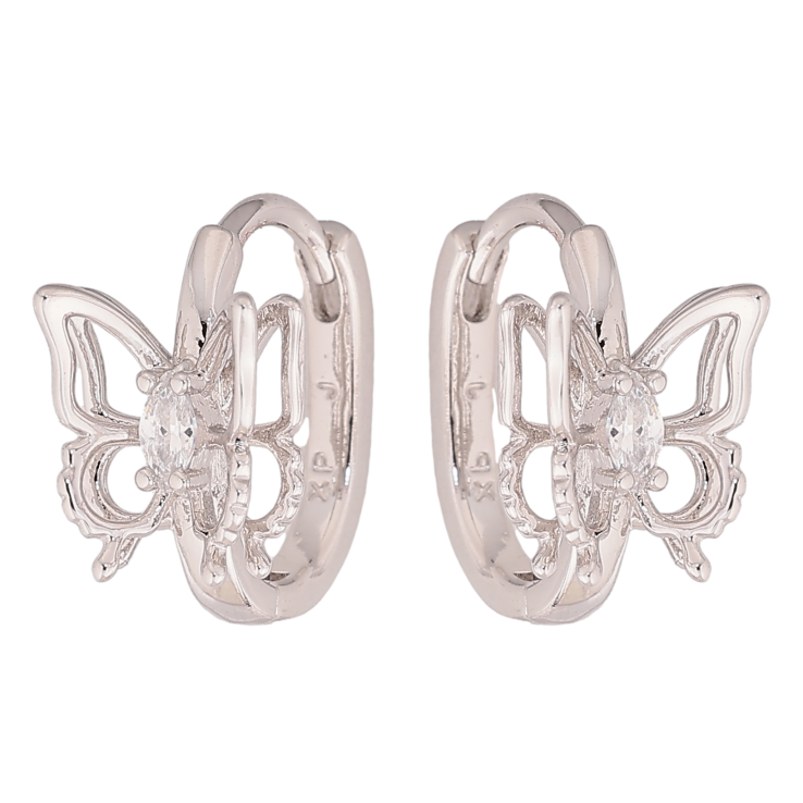 Сережки Xuping колір Родій колечка "Метелики" фото №13