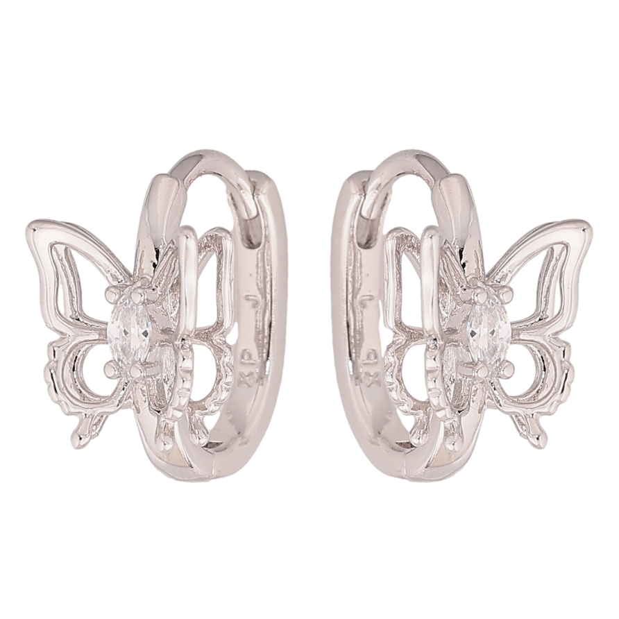 Сережки Xuping колір Родій колечка "Метелики" фото №1