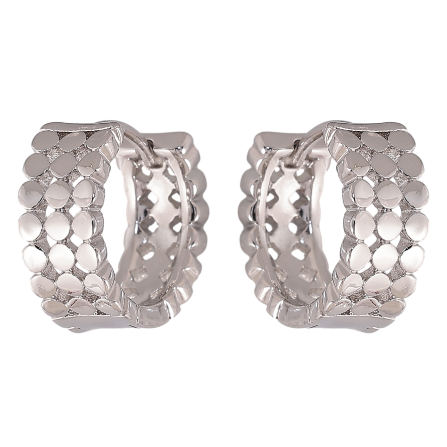 Серьги Xuping цвет Родий колечки "Декоративный узор" фото №1