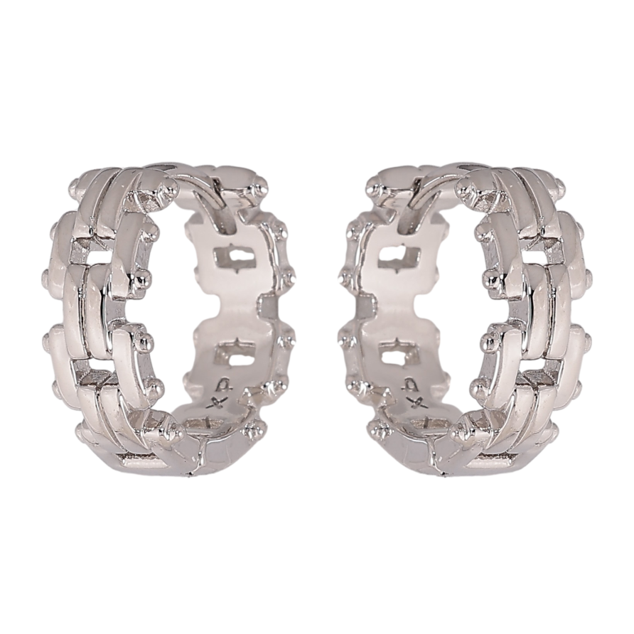 Серьги Xuping цвет Родий колечки "Декоративный узор" фото №1