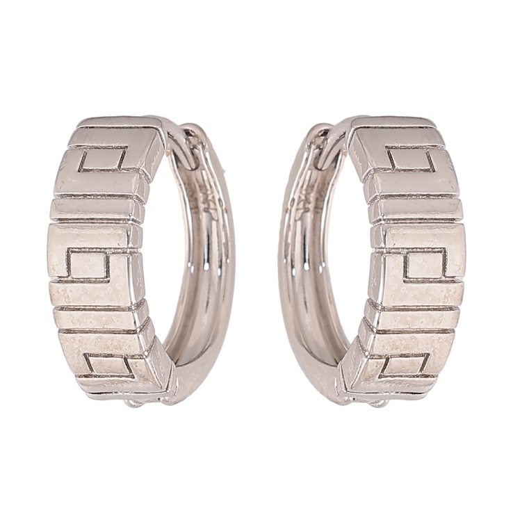 Сережки Xuping колір Родій колечка "Декоративний візерунок" фото №5