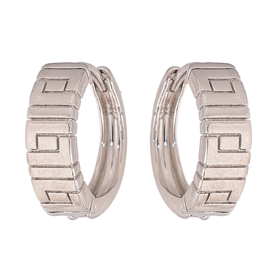 Сережки Xuping колір Родій колечка "Декоративний візерунок" фото №1