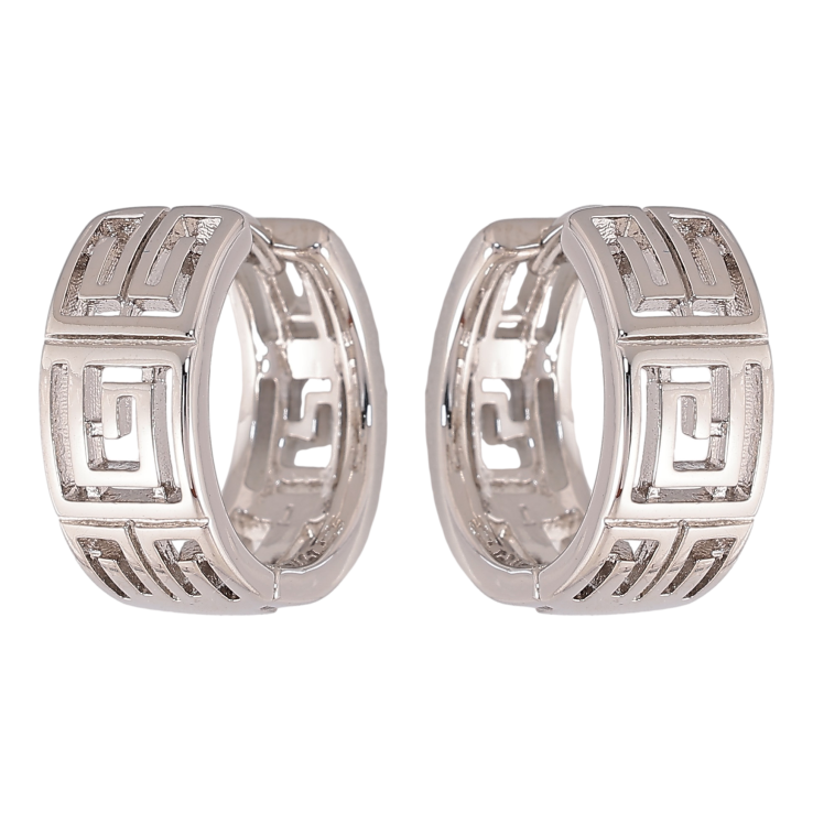 Серьги Xuping цвет Родий колечки "Греческий узор" фото №8