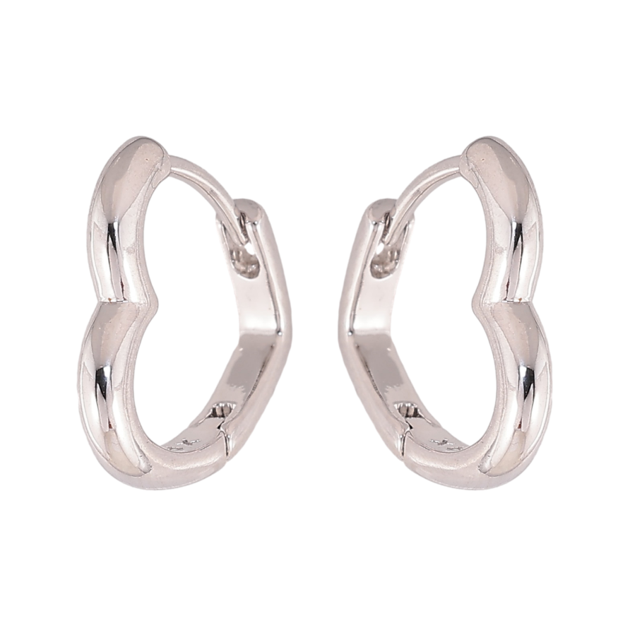 Сережки Xuping колір Родій колечка "Сердечка" фото №1