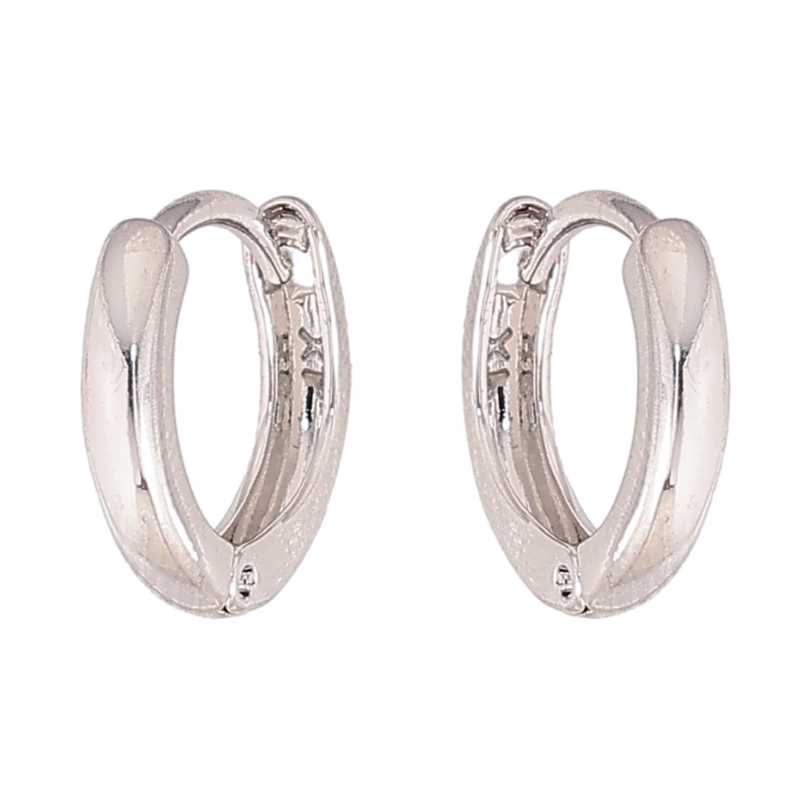 Сережки Xuping колір Родій колечка "Класика, шир. 2мм" ø 11мм фото №1