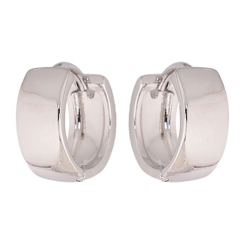 Сережки Xuping колір Родій колечка "Класика, шир. 5мм" ø 13мм фото №1