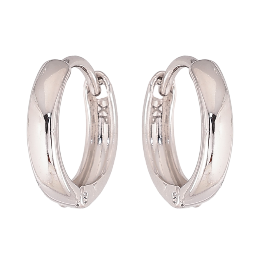 Сережки Xuping колір Родій колечка "Класика, шир. 3мм" ø 14мм фото №1